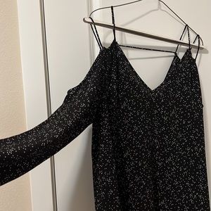 Crescent cold-shoulder strappy tunic